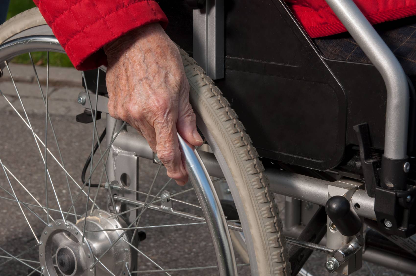 elderly person in a wheelchair