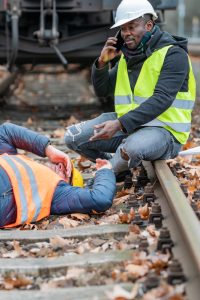 Electrocution Accident, Railroad worker Fallen on Tracks
